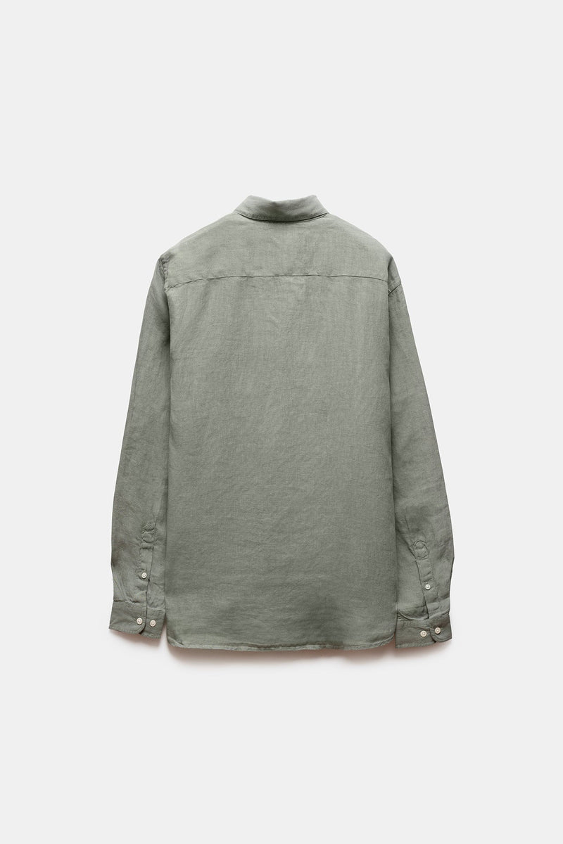 Deguay Linen Shirt Army Green