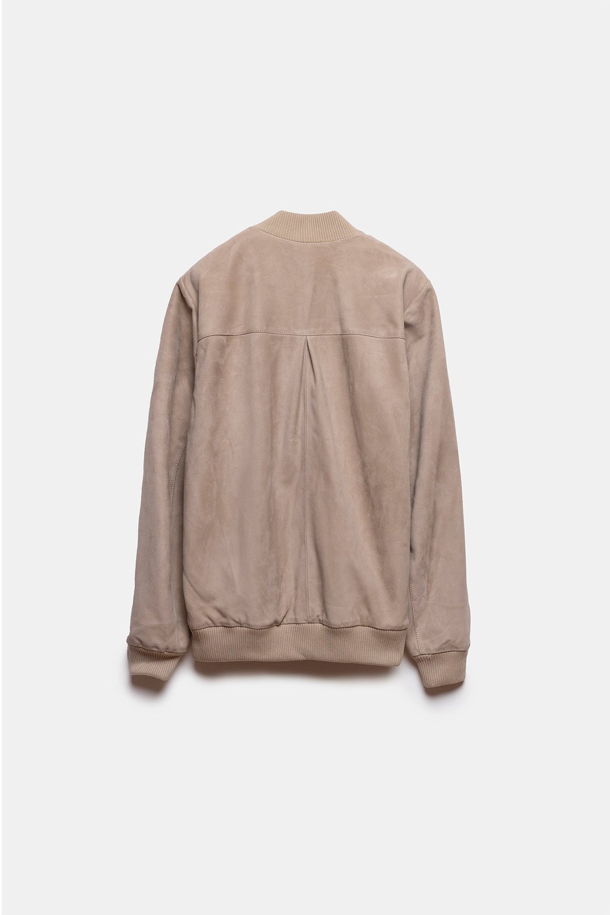Keisuke Leather Bomber Jacket Natural