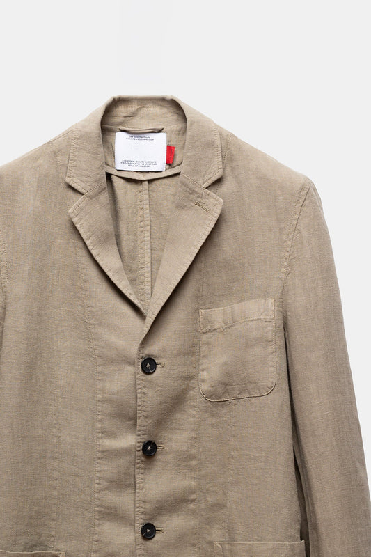 Zafer Linen Blazer Olive Green