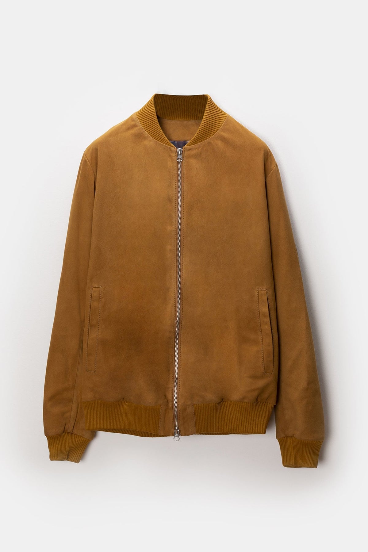 Keisuke Leather Bomber Jacket Camel