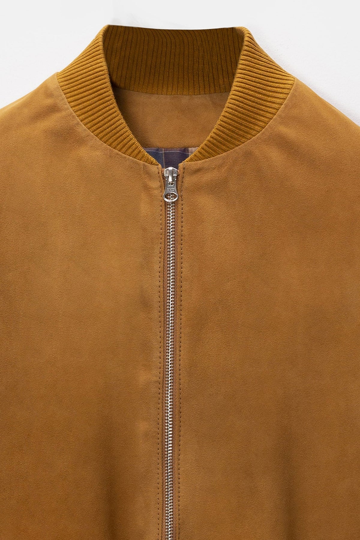Keisuke Leather Bomber Jacket Camel