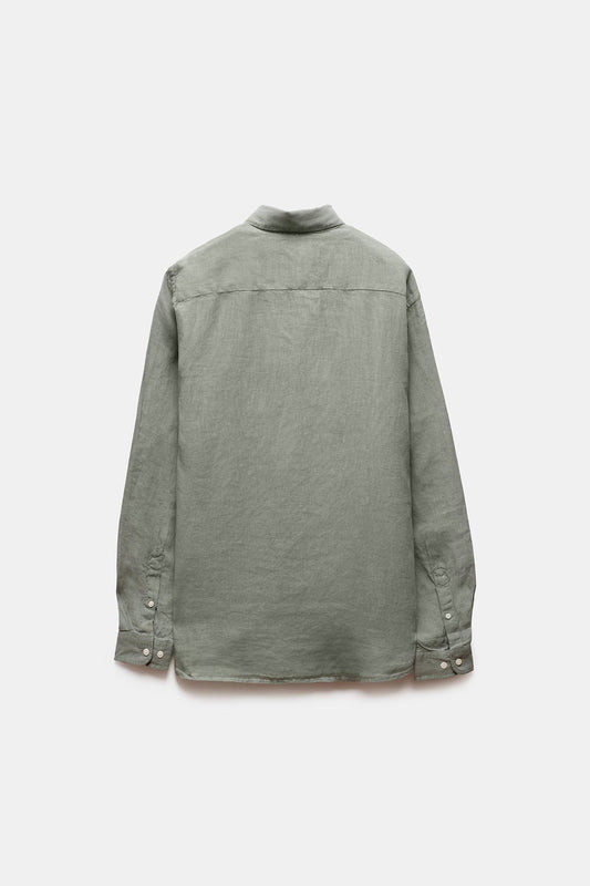 Deguay Linen Shirt Army Green