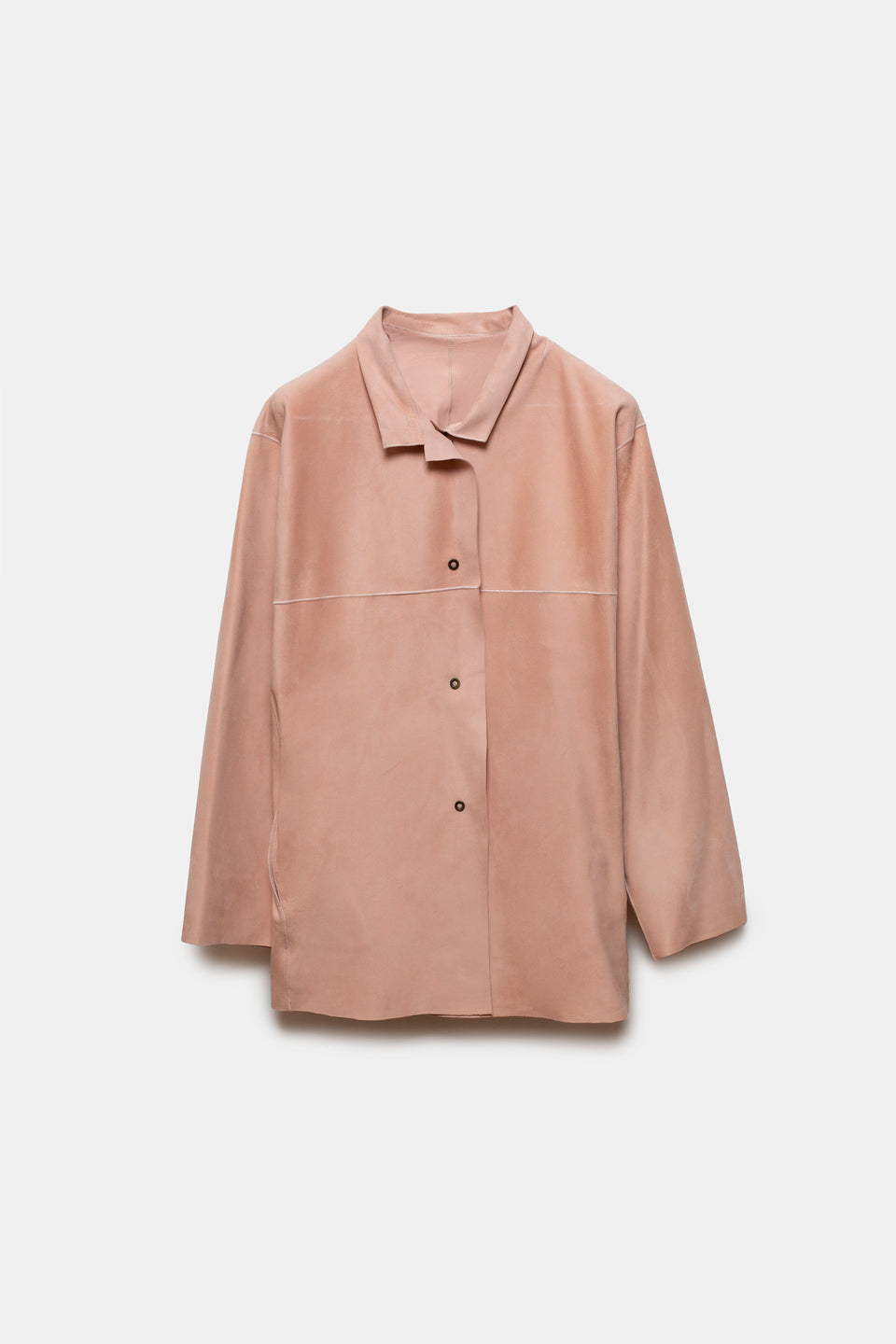 Edna Leather Overshirt Pink