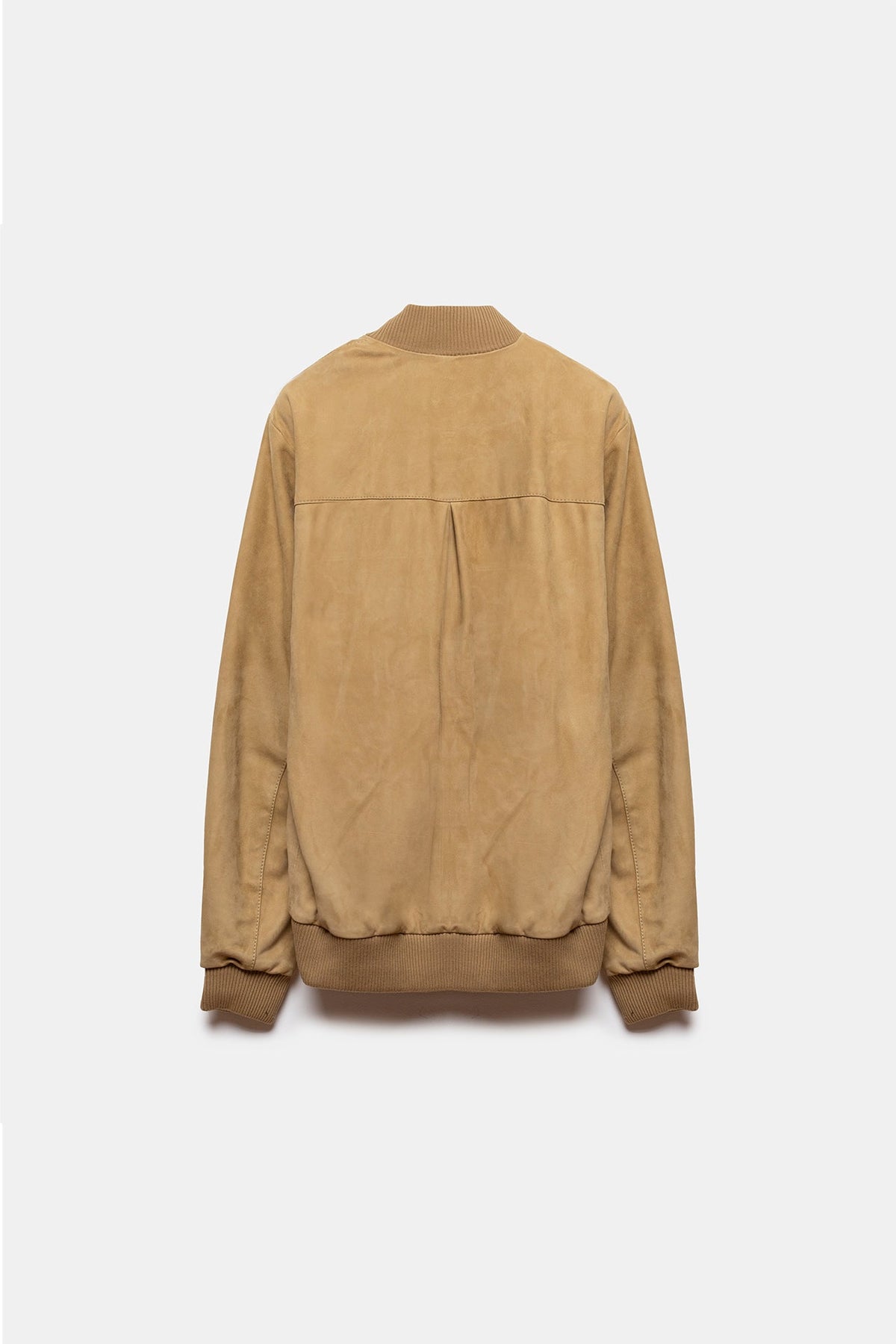 Keisuke Leather Bomber Jacket Mustard