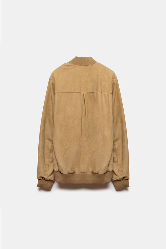 Keisuke Leather Bomber Jacket Mustard