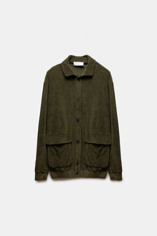 Pau Terry Bomber Jacket Army Green
