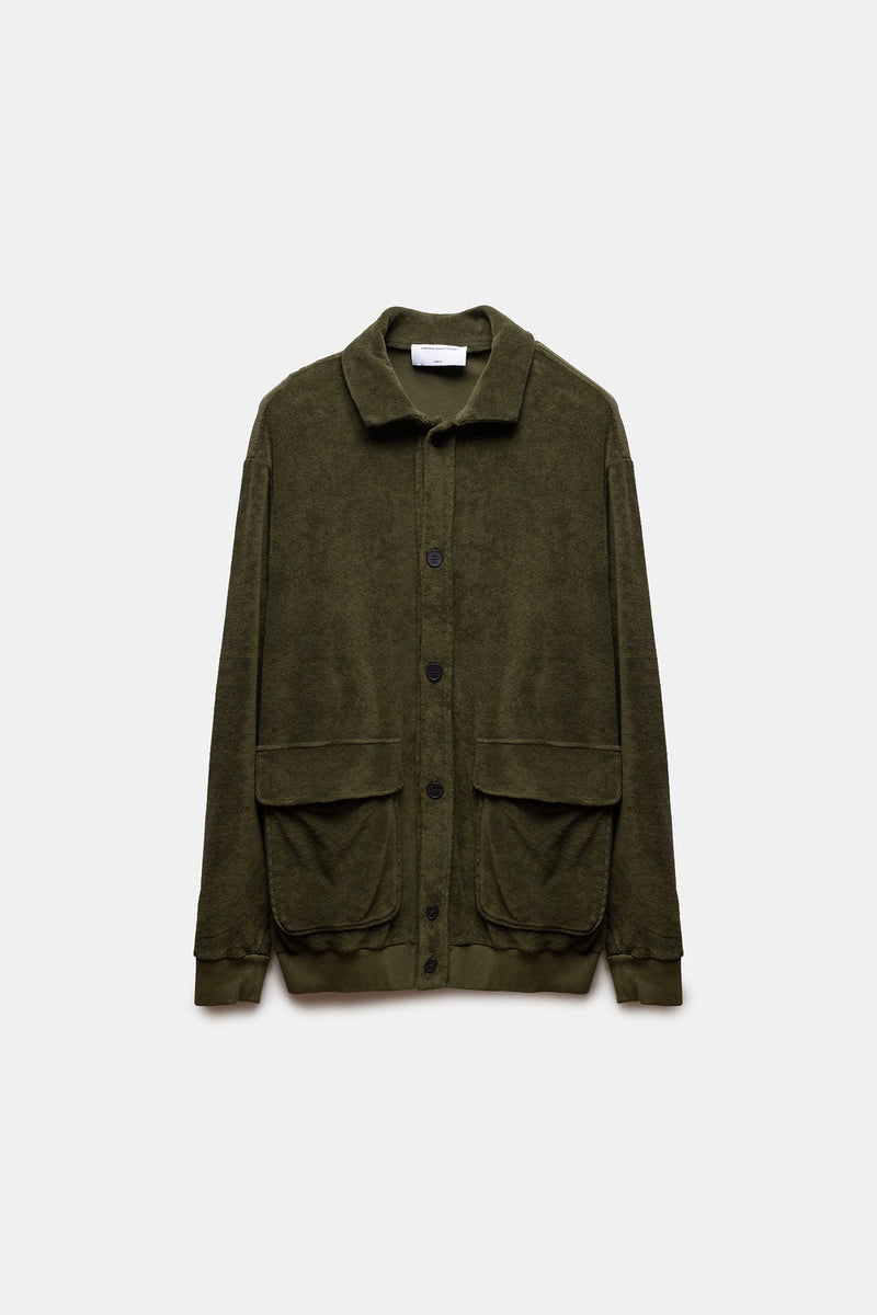 Pau Terry Bomber Jacket Army Green