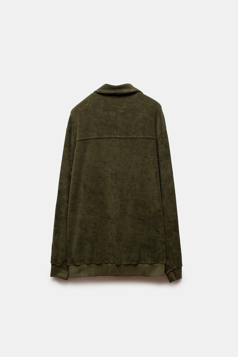 Pau Terry Bomber Jacket Army Green