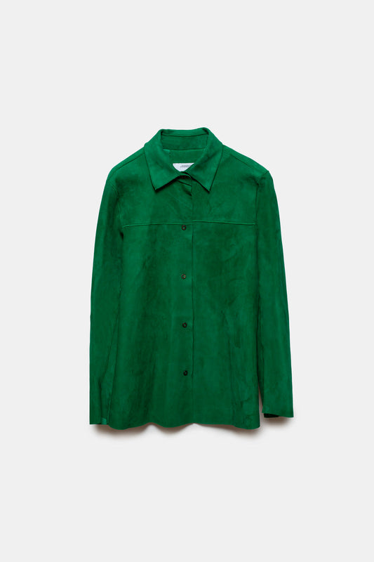 Randa Leather Overshirt Green