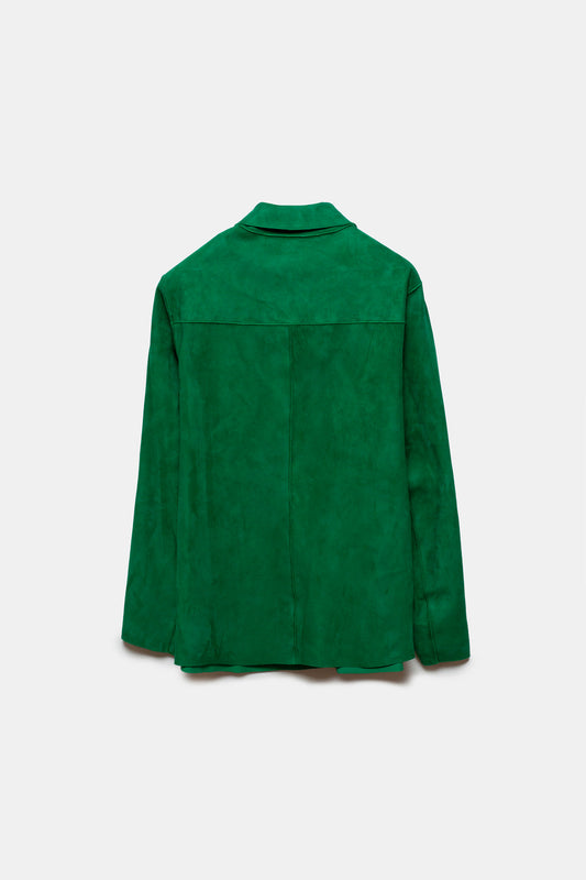 Randa Leather Overshirt Green