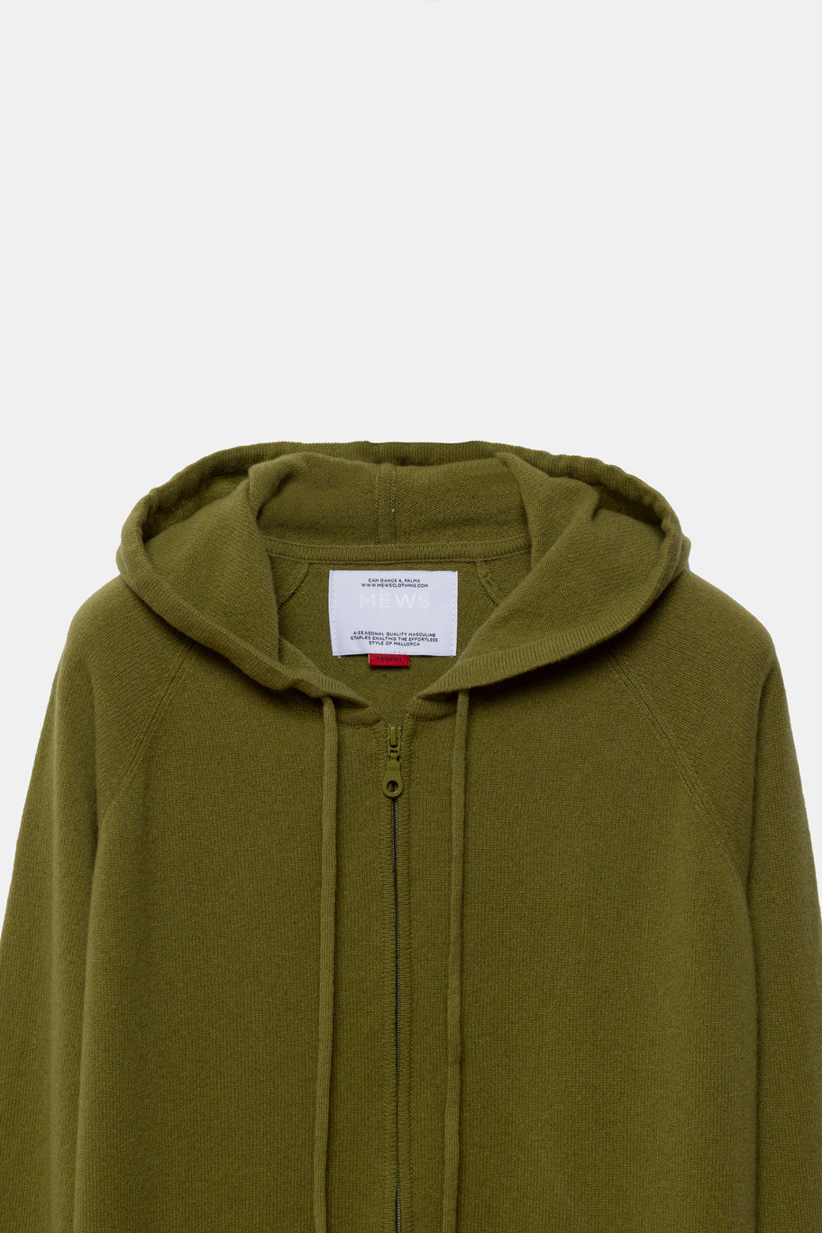 Rigel Knit Cashmere Zip Hoodie Olive Green