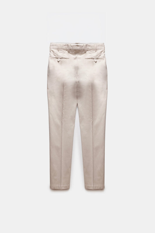 Traccio Lyocell-Cotton Trousers Beige