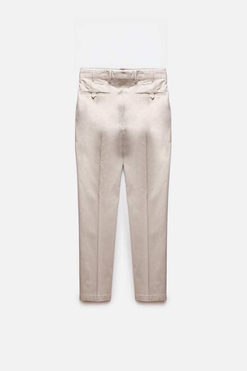 Traccio Lyocell-Cotton Trousers Beige