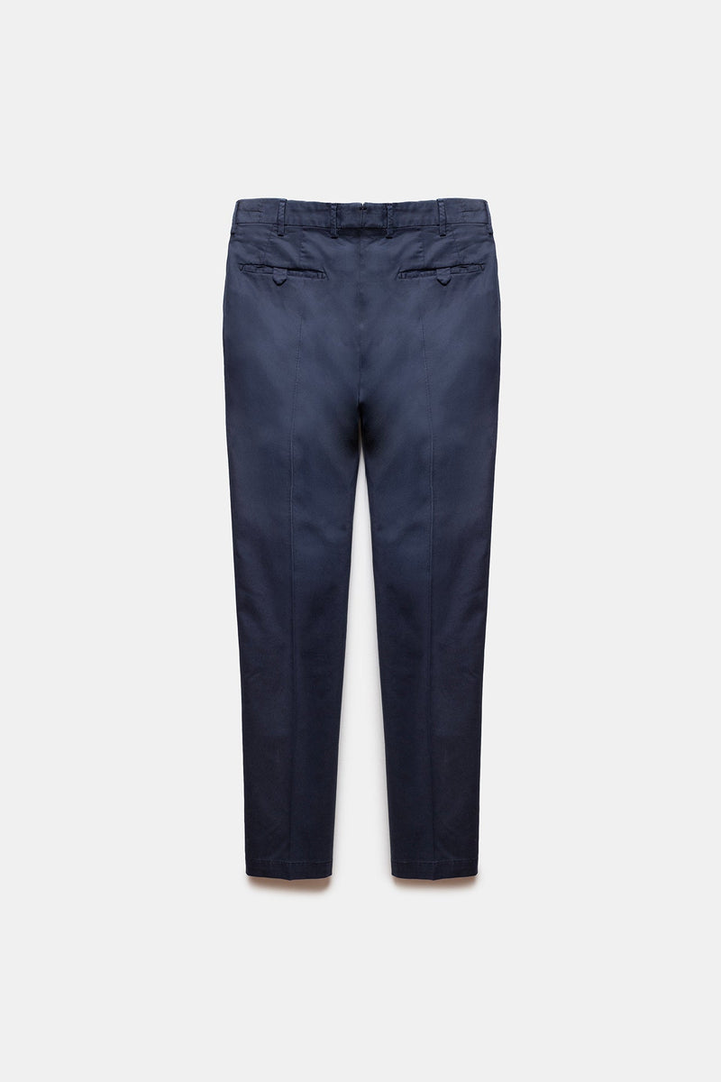 Traccio Lyocell-Cotton Trousers Navy