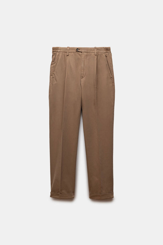 Vesuvio Cotton Trousers Camel