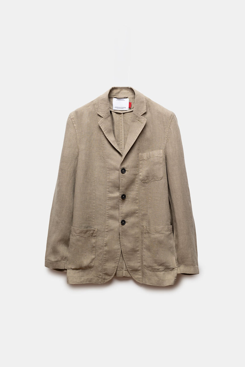 Zafer Linen Blazer Olive Green